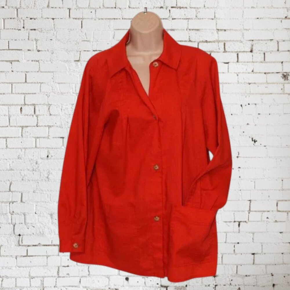 Vintage Asher Button Front Smock Orange